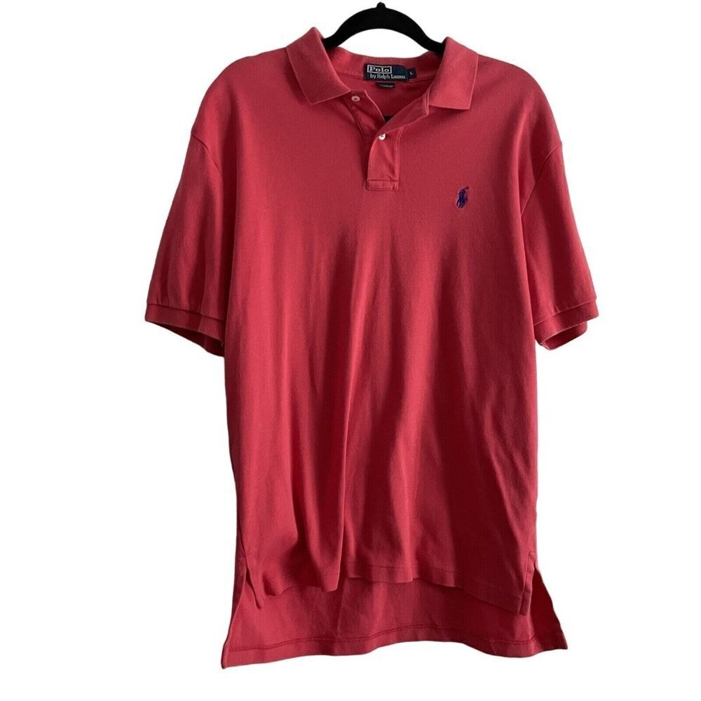 Polo Ralph Lauren Men SZ L Red Classic Fit 3-Button Preppy Polo Shirt